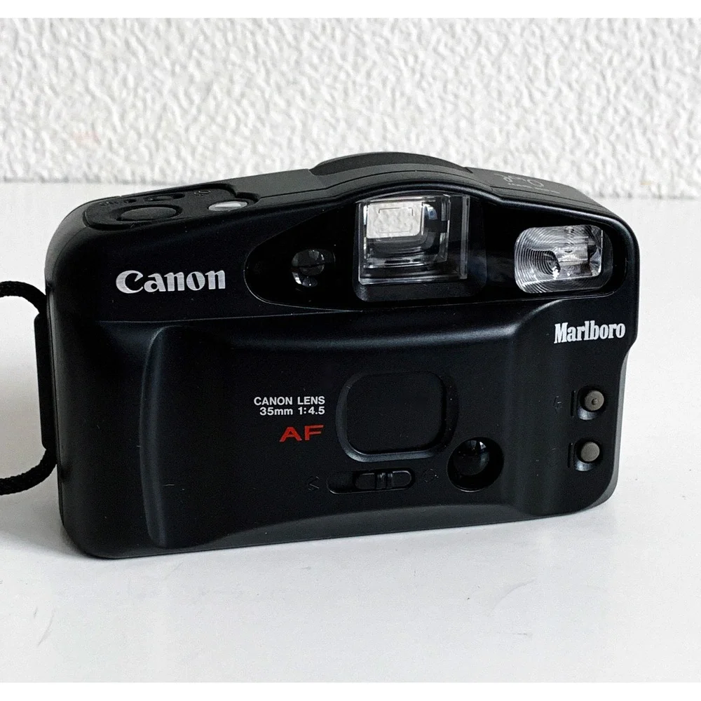 Vtg Canon Sure Shot Owl Tested 35mm Film Point Shoot Camera Marlboro‎